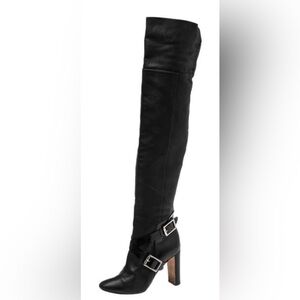 Jimmy Choo Doma Black Leather Over The Knee Boots